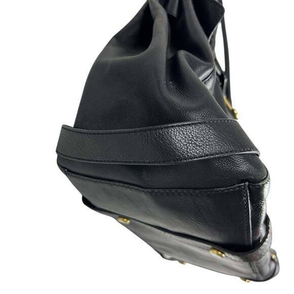 EXTREMELY RARE Juicy Couture Black Leather XL Birkin Top Handle Harness Handbag - Picture 5 of 12